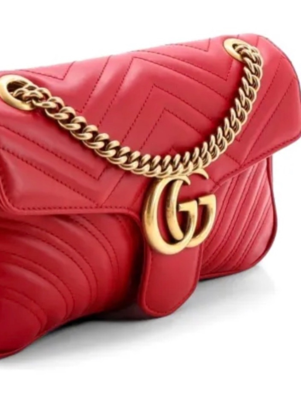 Gucci GG Marmont Medium Matelassé Shoulder Bag in Red
